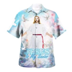 Men s Jesus Is My Savior Christ Hawaiian Shirt - Perfect Christian Gift