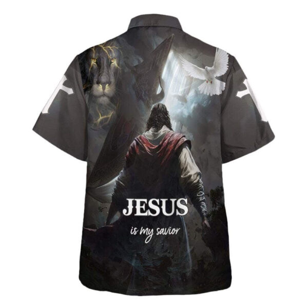 Christian Hawaiian Shirt: Jesus Savior & Lion Design for Men Gift for Christian