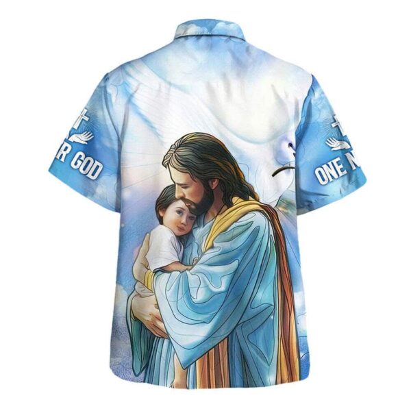 Jesus Hugging Child Hawaiian Shirt for Men – Christian Gift – One Nation Under God