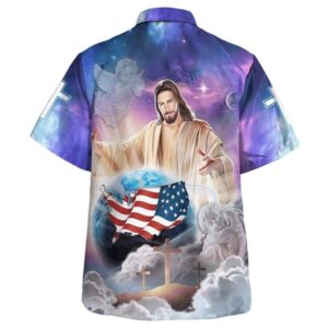 Jesus Holding Earth Hawaiian Shirt for Men - Christian Gift Shirt 1