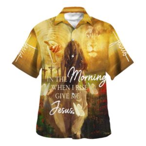 Men s Christian Hawaiian Shirt - Jesus in the Morning Gift