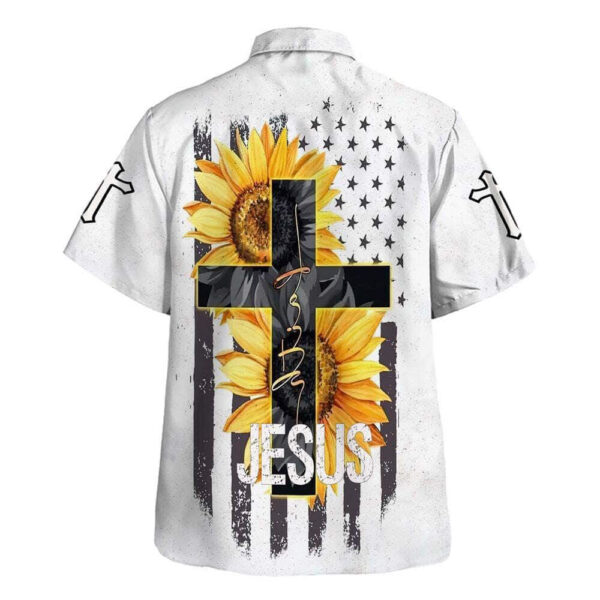 Men s Jesus Faith Sunflower Hawaiian Shirt: Christian Gift & Clothing for Christians