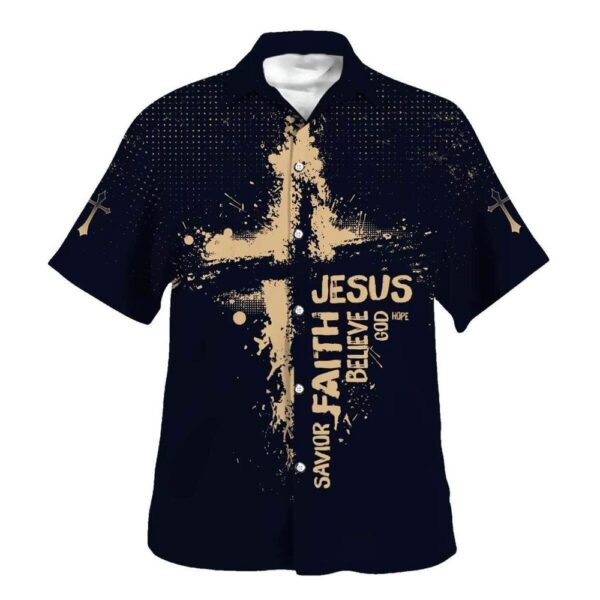 Men s Jesus Faith Savior Hawaiian Shirt – Christian Gift with God Hope Design