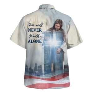 Men s Jesus We Will Never Walk Alone Christian Hawaiian Shirt - Perfect Gift for Christian Men 1