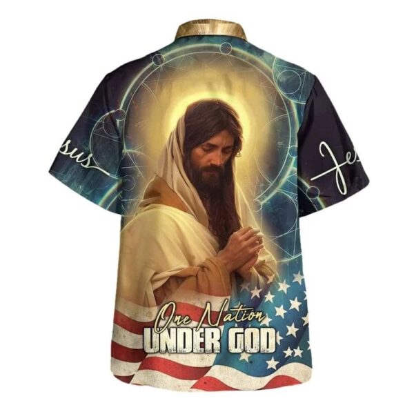Jesus Pray American Flag Hawaiian Shirt for Men – Christian Gift