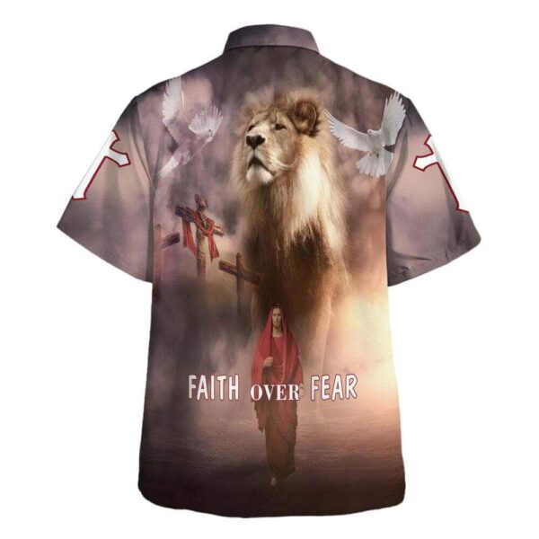 Men s Jesus Walk On Water Hawaiian Shirt – Faith Over Fear Christian Gift