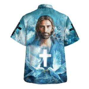 Jesus Pigeon Cross Hawaiian Shirt for Men - Christian Gift - Unique Men s Hawaiian Shirt 1