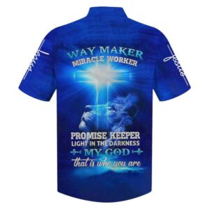Jesus Lion Way Maker Miracle Worker Hawaiian Shirt - Christian Faith Gift 1