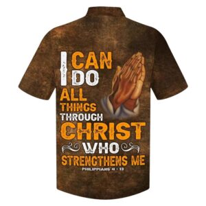 Men s Jesus Lion Hawaiian Shirt: Empowering Christian Gift with Philippians 4:13 1