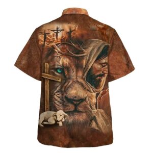 Men s Jesus Lion Cross & Lamb Christian Hawaiian Shirt - Perfect Gift for Christians 1
