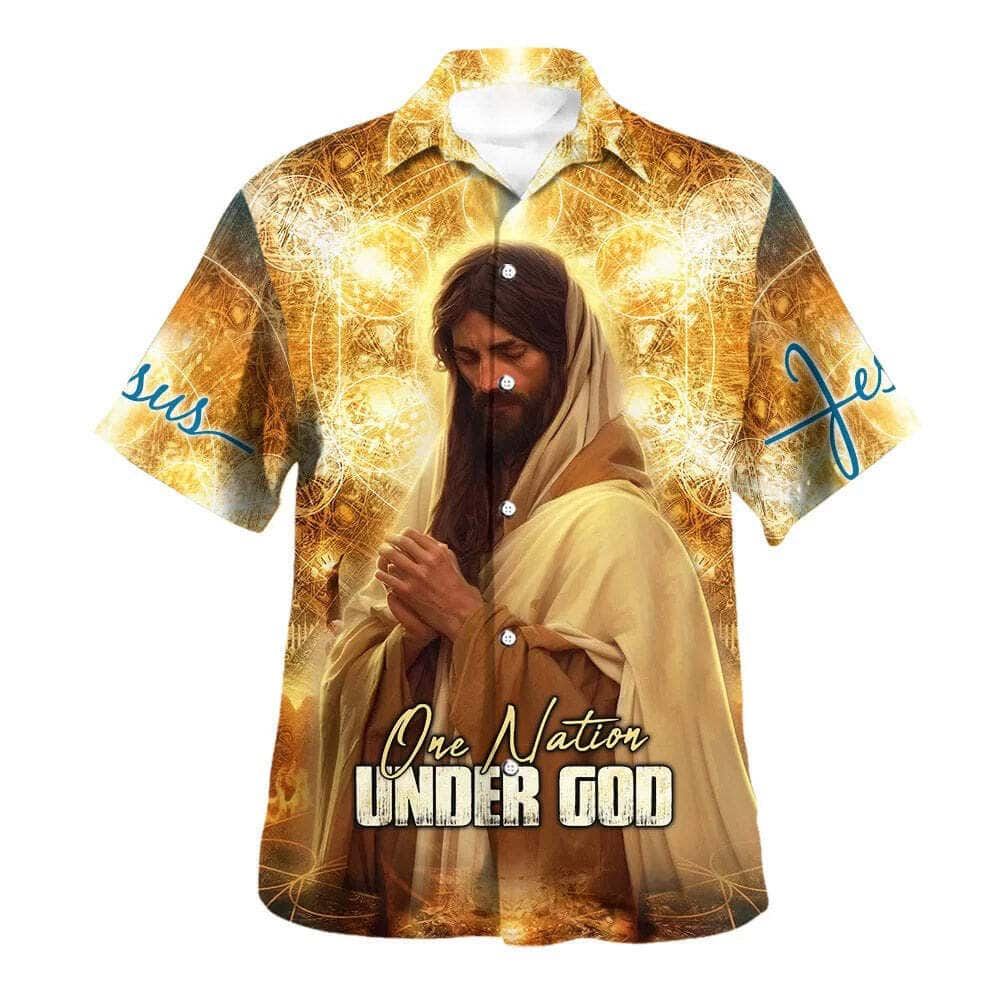 Men s Christian Hawaiian Shirt – One Nation Under God Jesus Pray – Perfect Gift for Christians Men s Christian Hawaiian Shirt – One Nation Under God Jesus Pray – Perfect Gift for Christians