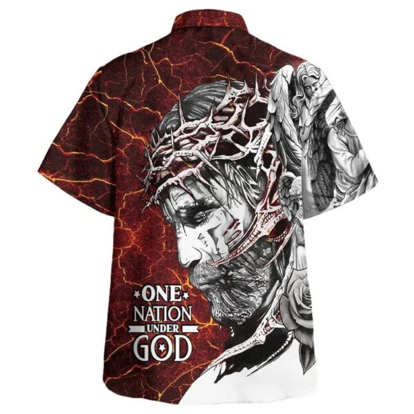 Men s Christian Hawaiian Shirt – One Nation Under God Jesus Christ Perfect Gift for Christians