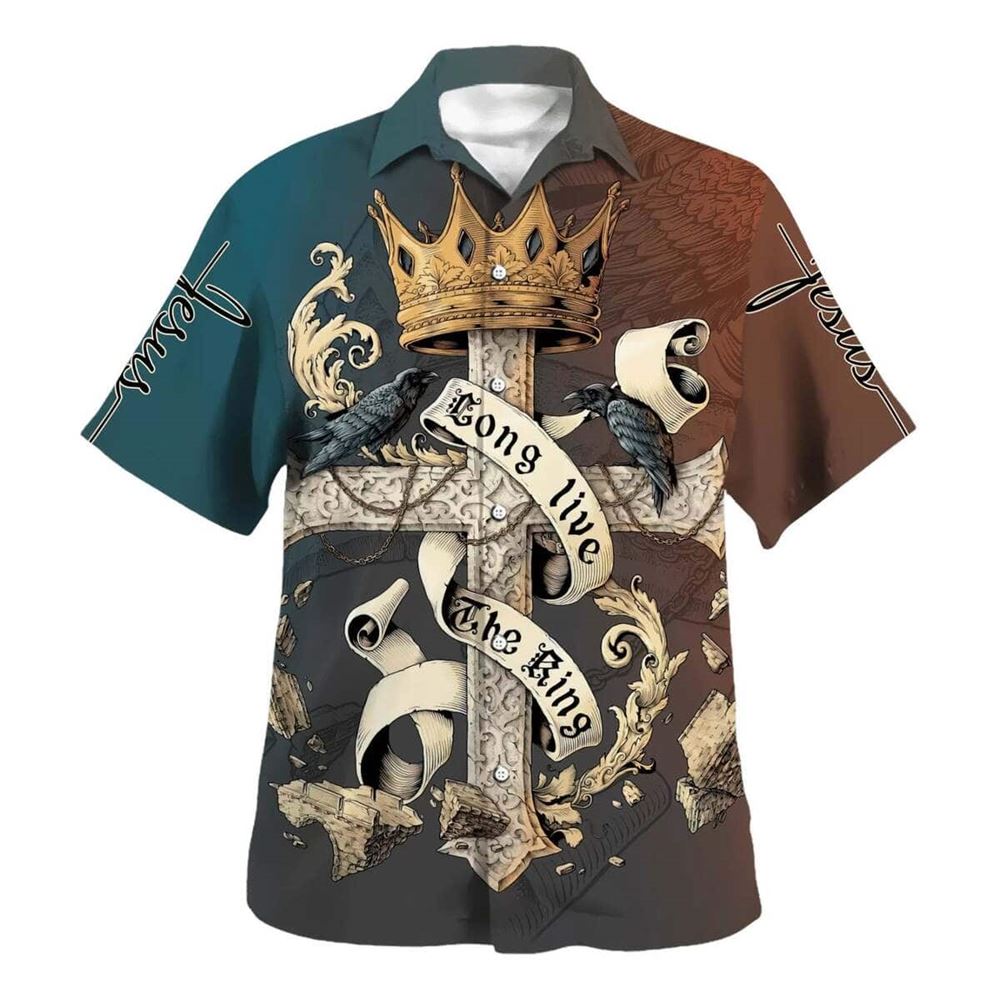 Christian Jesus King of Kings Hawaiian Shirt for Men – Gift for Christian Christian Jesus King of Kings Hawaiian Shirt for Men – Gift for Christian