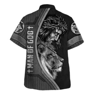 Man Of God Jesus Lion Cross Hawaiian Shirt for Men Christian Gift Shirt 1