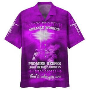 Lion Way Maker Miracle Worker Jesus Christian Faith Hawaiian Shirt - Religious Gift