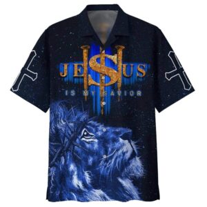 Men s Lion Jesus Hawaiian Shirt: Christian Faith Gift