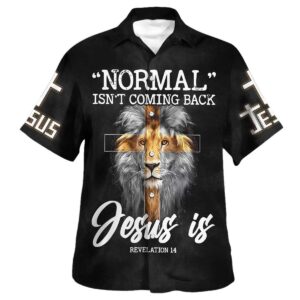 Lion Bible Verse Jesus Cross Christian Hawaiian Shirt for Men - Gift for Christian