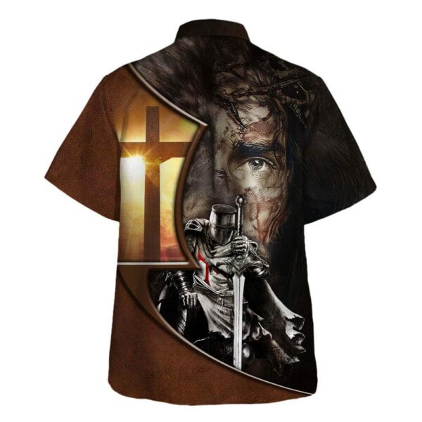 Men s Christian Hawaiian Shirt – Knight Template Jesus Design Gift for Faithful Men