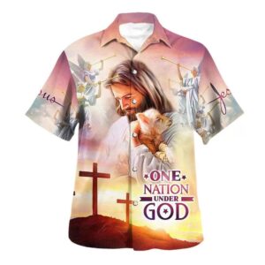 Lamb Of God Jesus Christ Hawaiian Shirt For Men - Christian Gift - One Nation Under God