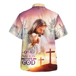 Lamb Of God Jesus Christ Hawaiian Shirt For Men - Christian Gift - One Nation Under God 1