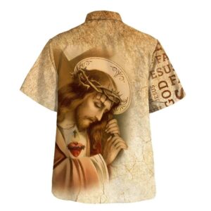 Sacred Heart of Jesus Hawaiian Shirt for Men - Christian Gift Hawaiian Shirt 1