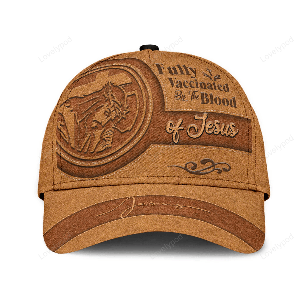 A Classic Cap Hat Fully Vaccinated By The Blood Of Jesus Leather Cover, Baseball Jesus Cap Hat Trucker Classic Hats Gift A Classic Cap Hat Fully Vaccinated By The Blood Of Jesus Leather Cover, Baseball Jesus Cap Hat Trucker Classic Hats Gift