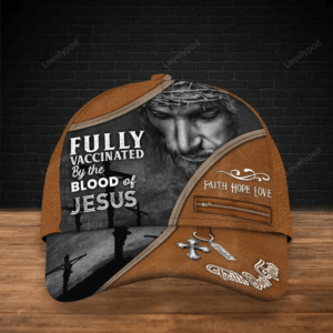 Fully Vaccinated By The Blood Of Jesus 3D Full Print Baseball Cap Hat, Faith Over Fear Classic Cap Hat Trucker Classic Hats Gift