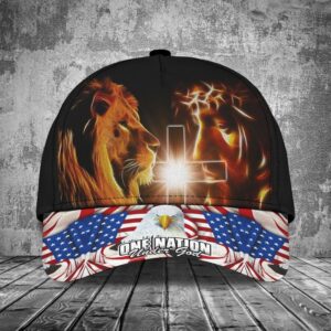 One Nation Under God Lion Jesus Classic Cap Baseball Cap Trucker Classic Hats Gift