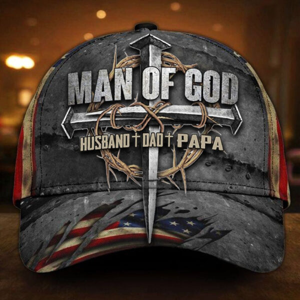 Man Of God Jesus Husband Dad Papa Classic Cap Trucker Classic Hats Gift