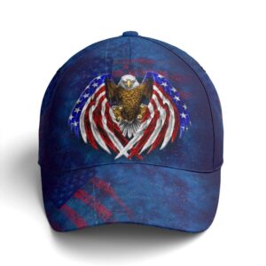 American Flag Eagle Wings Blue Baseball Cap, Christian, Jesus Hat Trucker Classic Hats Gift