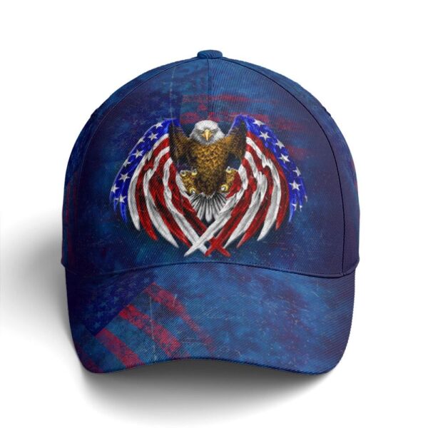 American Flag Eagle Wings Blue Baseball Cap, Christian, Jesus Hat Trucker Classic Hats Gift