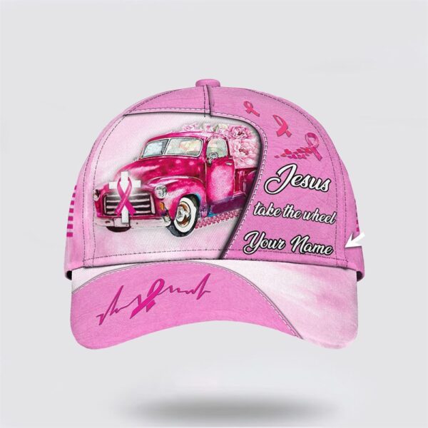 Customized Breast Cancer Awareness Jesus Take the Wheel Baseball Cap Trucker Classic Hats Gift