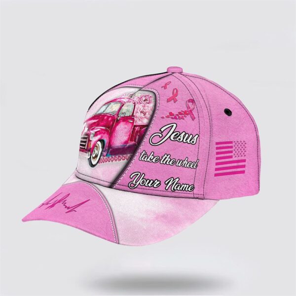 Customized Breast Cancer Awareness Jesus Take the Wheel Baseball Cap Trucker Classic Hats Gift