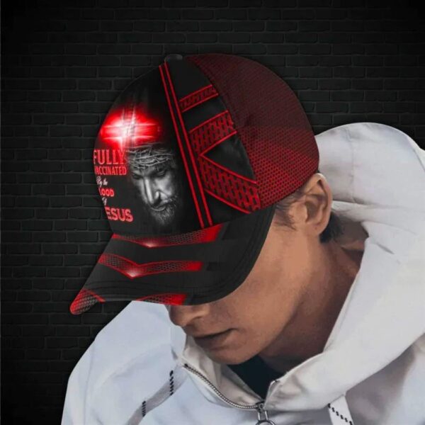 Jesus Fully Vaccinated By The Blood Of Jesus Baseball Cap Hat  Trucker Classic Hats Gift