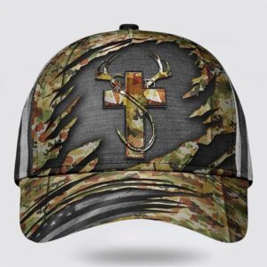 Jesus Hunting Fishing Camo Baseball Cap Hat  Trucker Classic Hats Gift