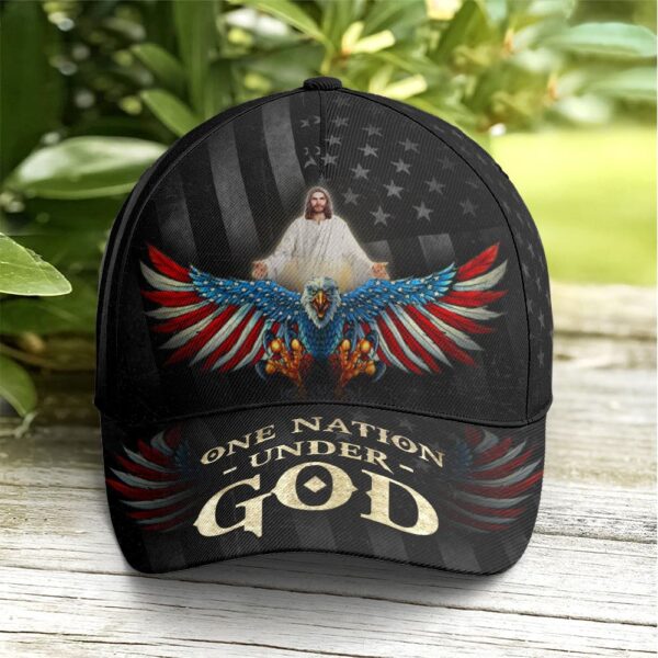 One Nation Under God America Eagle Baseball Cap, Christian, Jesus Hat Trucker Classic Hats Gift