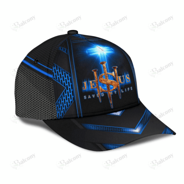 Adeenyc – Jesus Cross Blue Saved My Life Classic Cap Baseball Hat Trucker Classic Hats Gift
