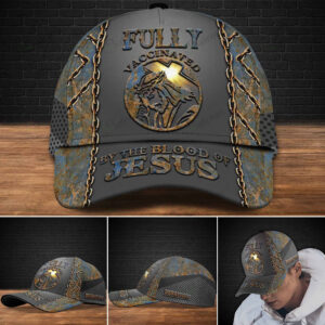 Adeenyc – Fully Vaccinated By The Blood Of Jesus Personalized Name Custom Name Cap Trucker Classic Hats Gift