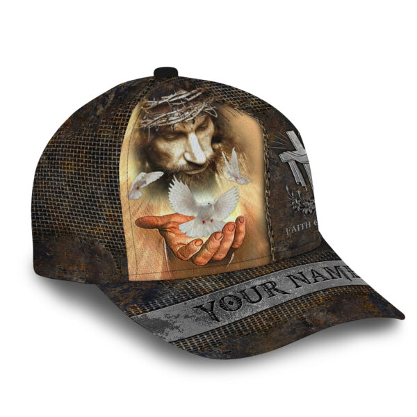 Adeenyc – Premium Unique God Jesus Faith Over Fear Personalized Name Custom Name Full Printed 3D Hat Trucker Classic Hats Gift