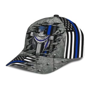 Thin Blue Line Police Officers Pride Jesus Cross US Flag Baseball Cap Classic Trucker Classic Hats Gift