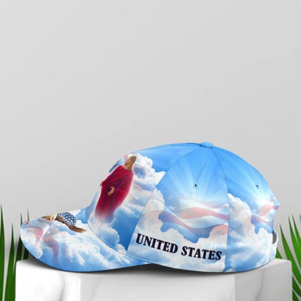 One Nation Under God Baseball Cap For Jesus Lovers Drawing Vector Style Blue, God Cap  Trucker Classic Hats Gift