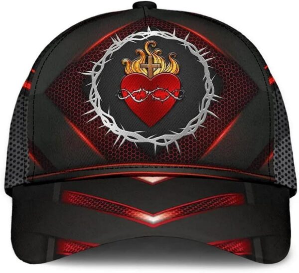 Sarced Heart Of Jesus Crown Of Thorns Baseball Cap Hat  Trucker Classic Hats Gift