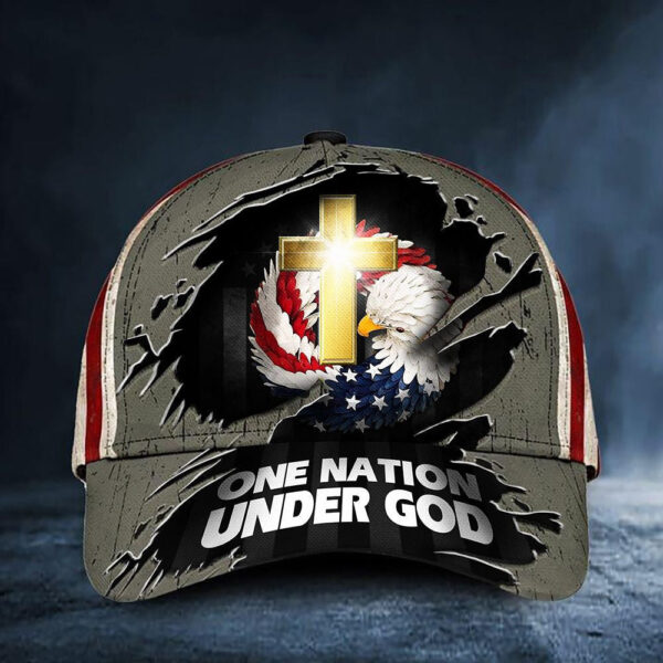 <span>Jesus One Nation Under God Patriotic Christian – Classic Cap Trucker Classic Hats Custom Hats Gifts For Men & Women</span>