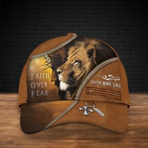 <span>Lion Of Judah Jesus Faith Over Fear Hat Faith Christian Classic Cap Trucker Classic Hats Custom Hats Gifts For Men & Women</span>