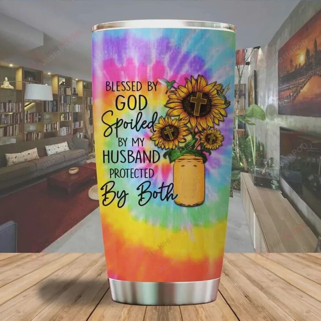 A Blessed By God Spoiled By My Husband Sunflower Jesus Stainless Steel Tumbler Cup | Travel Mug | Colorful – Tumbler 20oz – Jesus Lover Men Women A Blessed By God Spoiled By My Husband Sunflower Jesus Stainless Steel Tumbler Cup | Travel Mug | Colorful – Tumbler 20oz – Jesus Lover Men Women