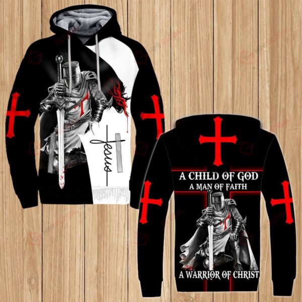 God Jesus Black Hawaiian Shirt: Child of God Man of Faith Warrior of Christ