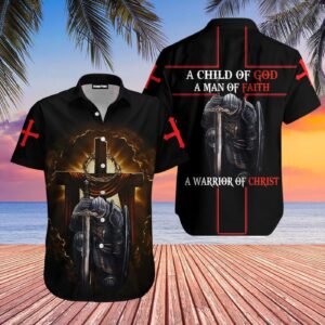Child of God Hawaiian Shirt - Faithful Warrior of Christ Jesus Hoodifize