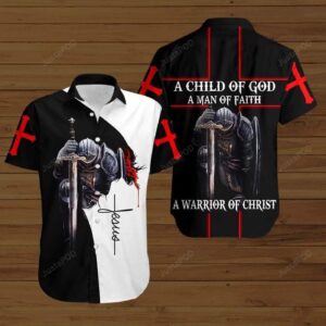 Child of God Man of Faith Jesus Cross Hawaiian Shirt - Unique Christian Apparel