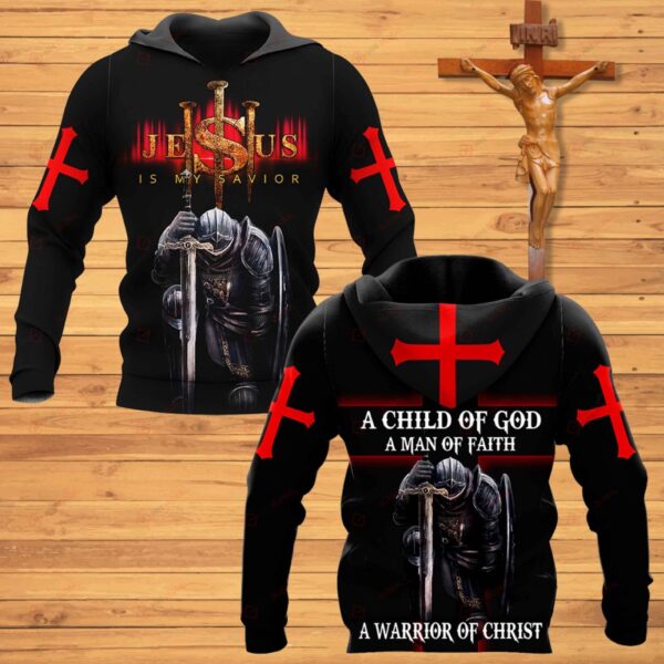 Christian Warrior Jesus Savior Short Sleeve Hawaiian Polo Shirt & Warm Zip Hoodie