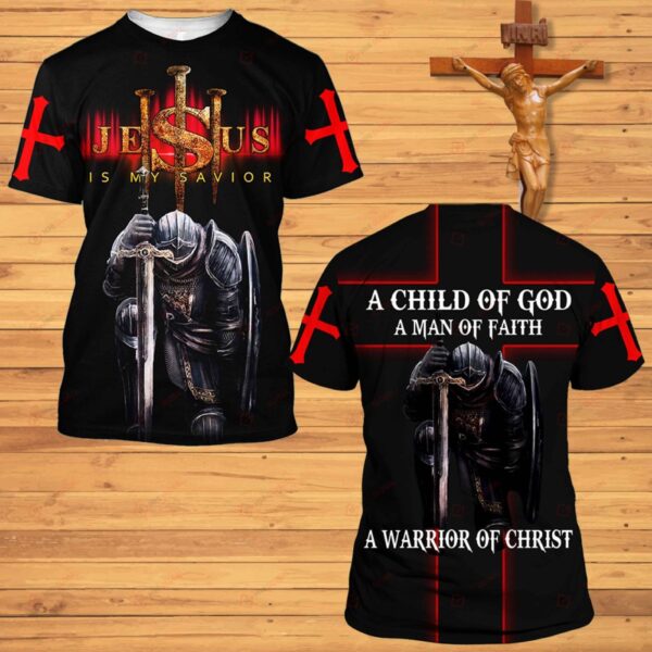 Christian Warrior Jesus Savior Short Sleeve Hawaiian Polo Shirt & Warm Zip Hoodie